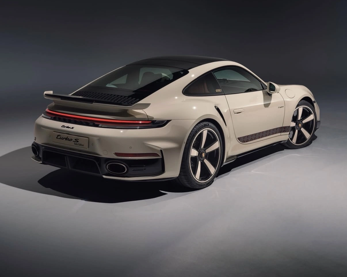 Porsche 911 Turbo S in a dark studio