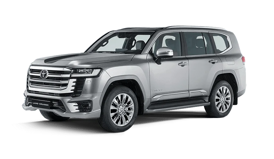 Toyota Land Cruiser shown from the front